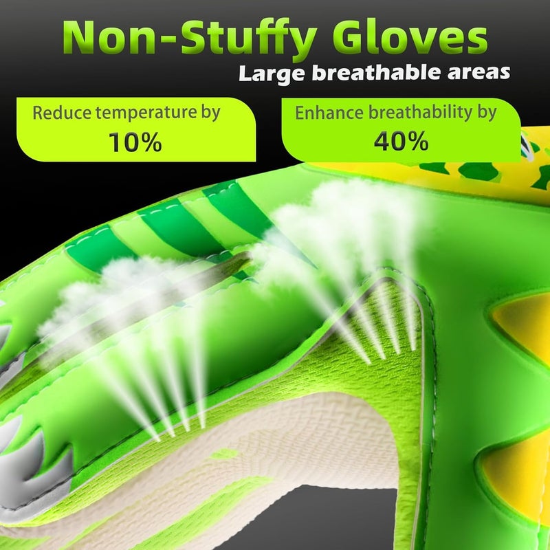 Sportout Kids Goalkeeper Gloves, Soccer Goalie Gloves with Double Wrist Protection and Non-Slip Wear Resistant Latex Material to Prevent Injuries - Image 4